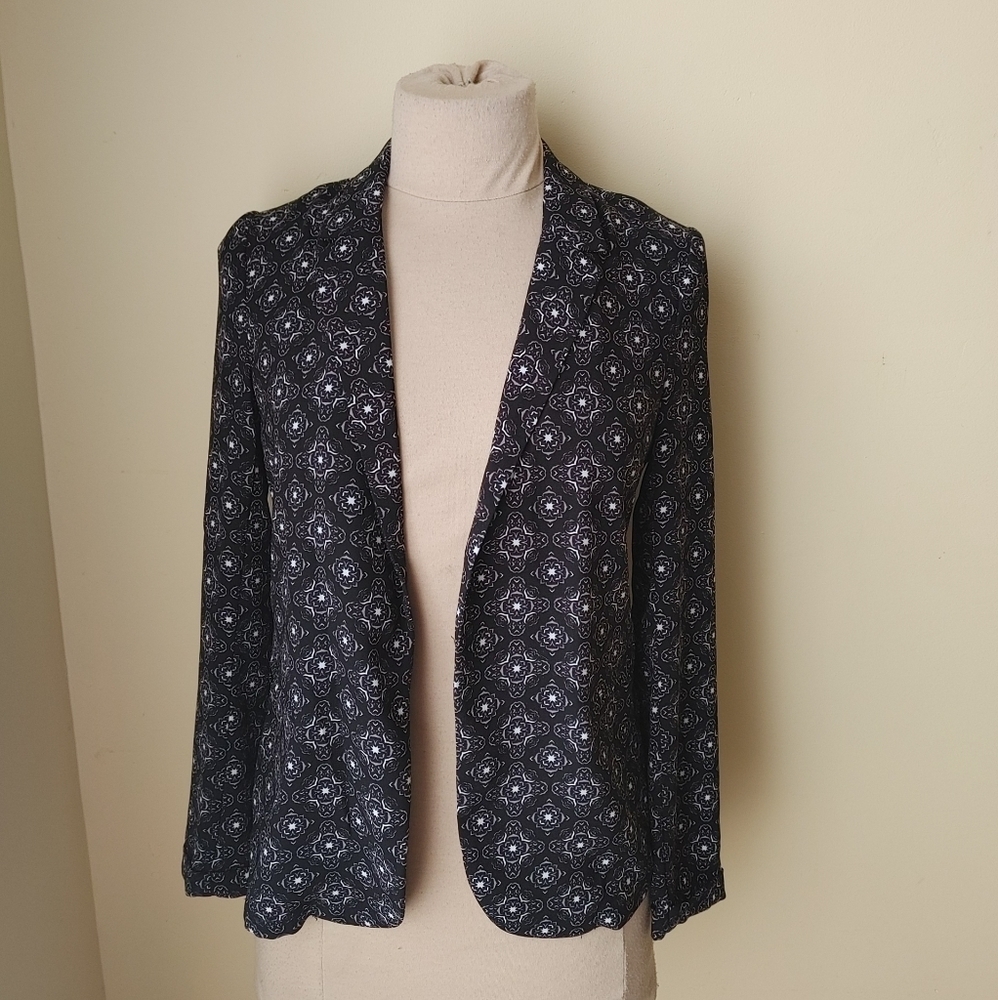 Smart Set open Jacket women's blazer sizeโ Small black and white
